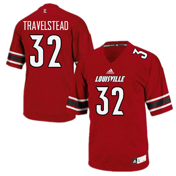 Men #32 Hayden Travelstead Louisville Cardinals College Football Jerseys Stitched Sale-Red - Click Image to Close